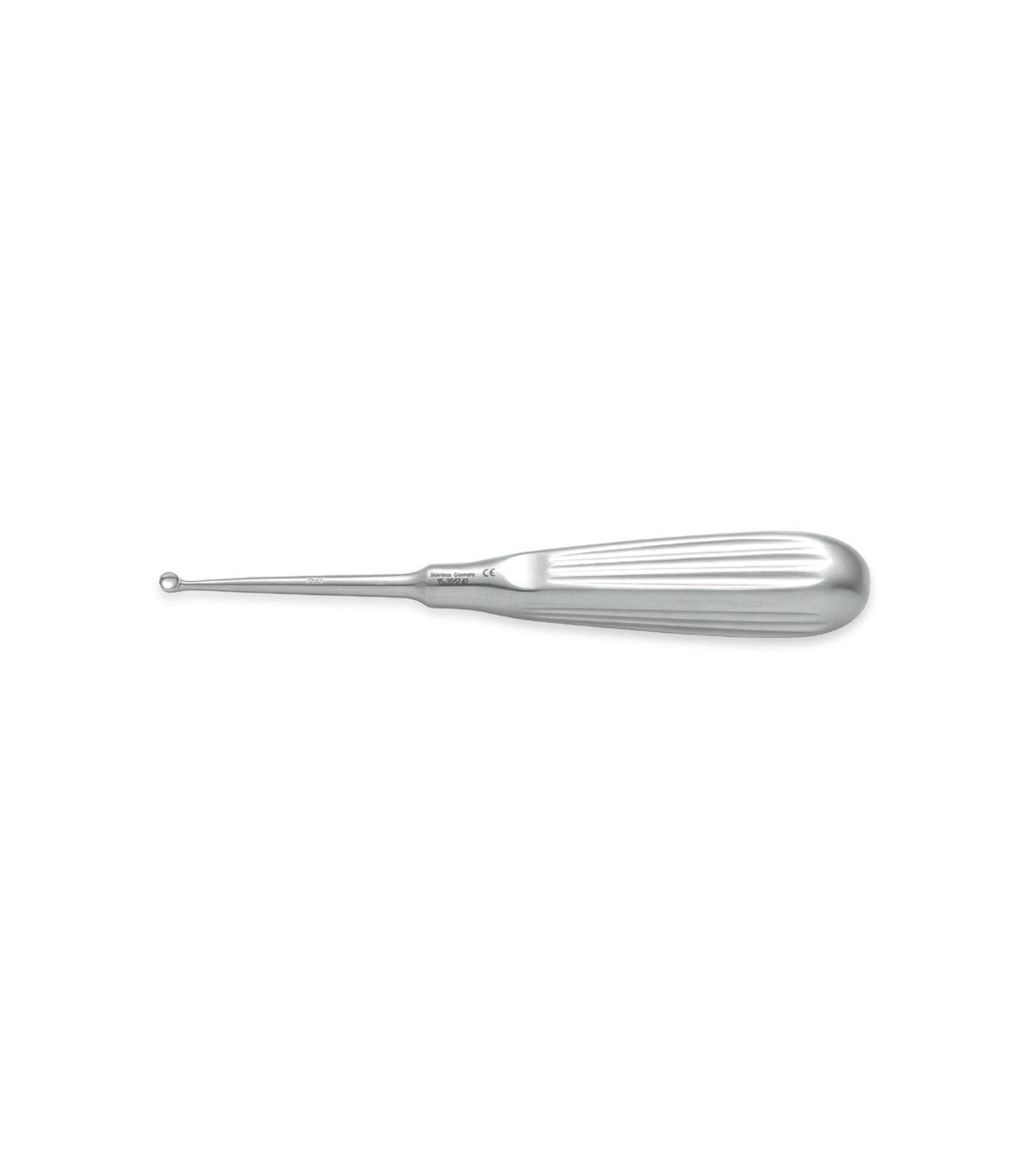 Bruns Curette, 17cm, size 0000, for surgical procedures