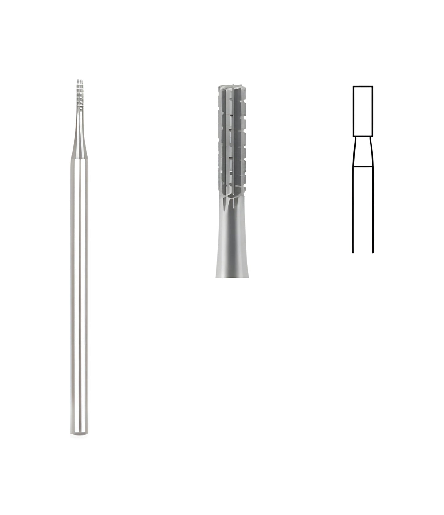 Flat Fissure Cross Cut Bur, 2.3mm Head, 10/box, for dental procedures