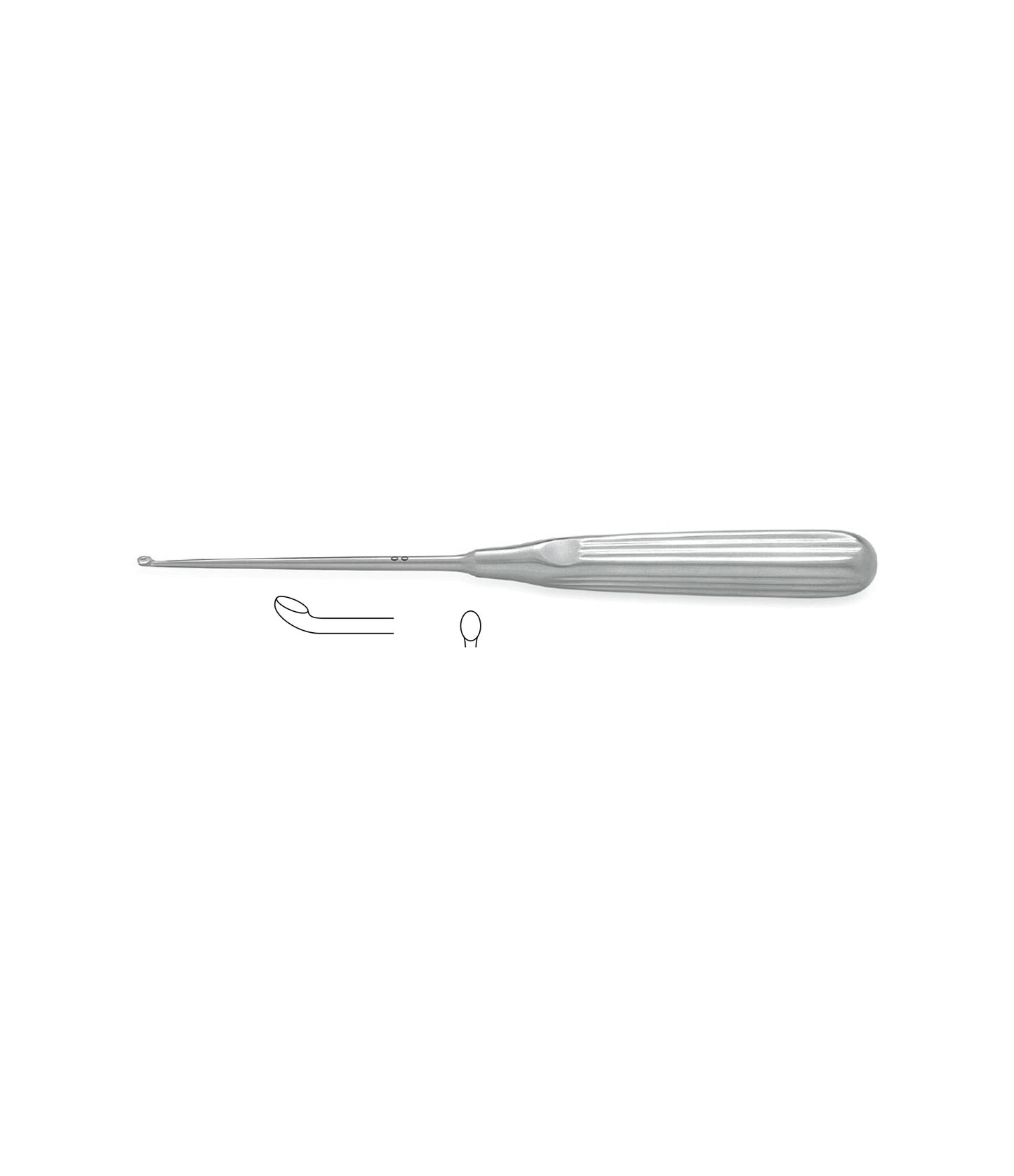 Lempert Curette, Angled, 21cm, Size 1, for medical procedures