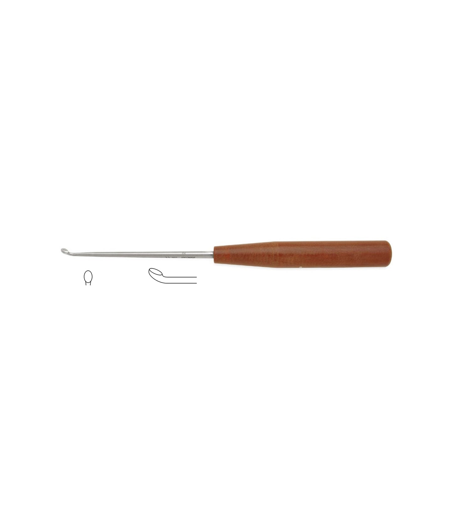 Tufnol Handled Curette, 27cm, 5mm cup, for medical procedures