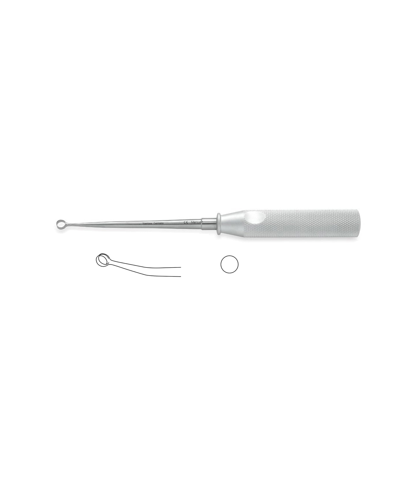 Cones Ring Curette, Straight, 8mm Ring, for medical procedures