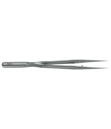 S&T Forceps Round handle, 15 cm long, curved with platform (00166)