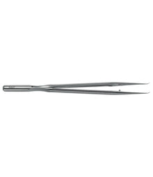 S&T Combination Forceps, 18 cm, 8mm round handle, angled 45 tip, 0.2 mm (00595)