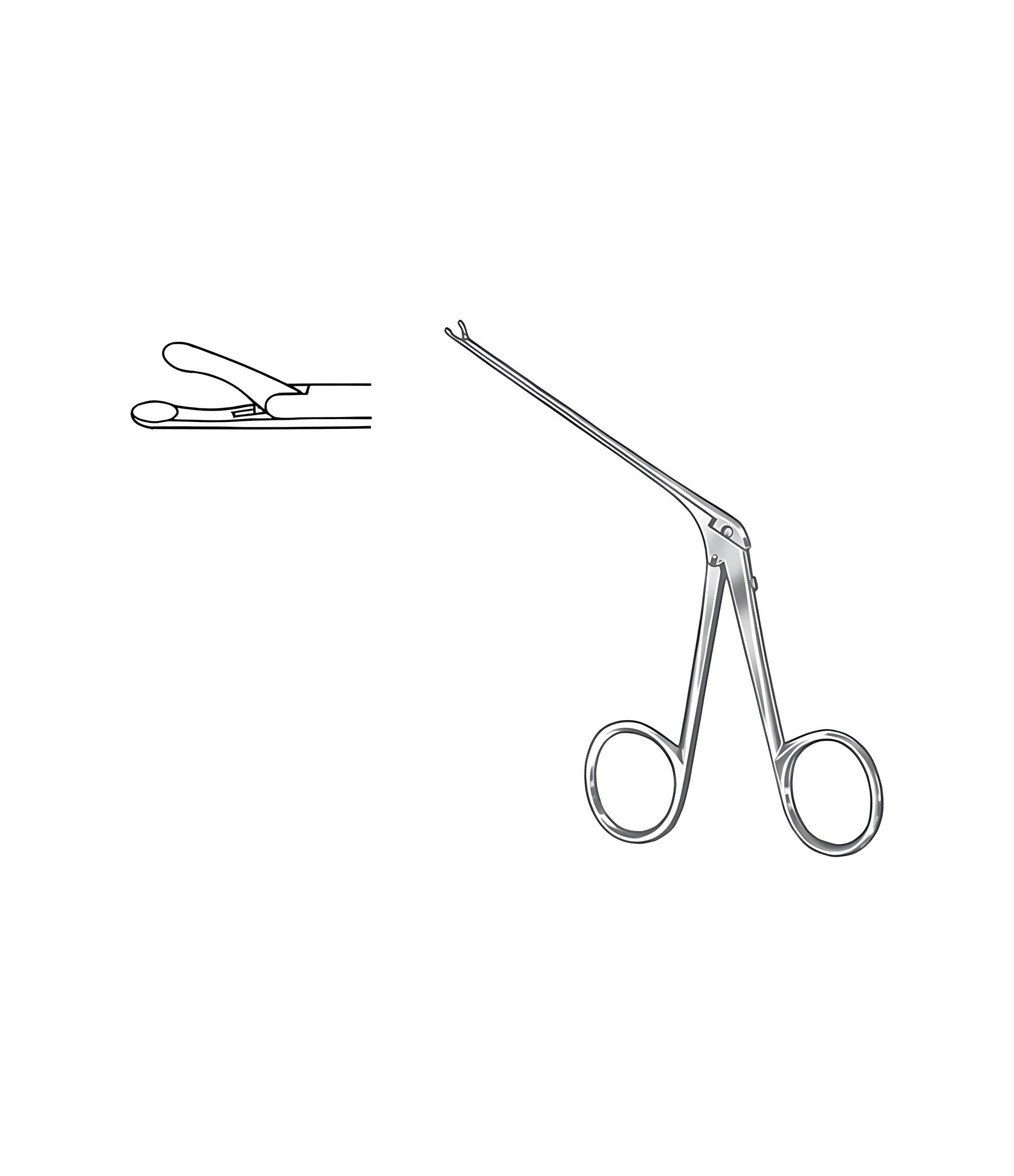 Cupped Forceps Straight 1.25x0.8mm Satin