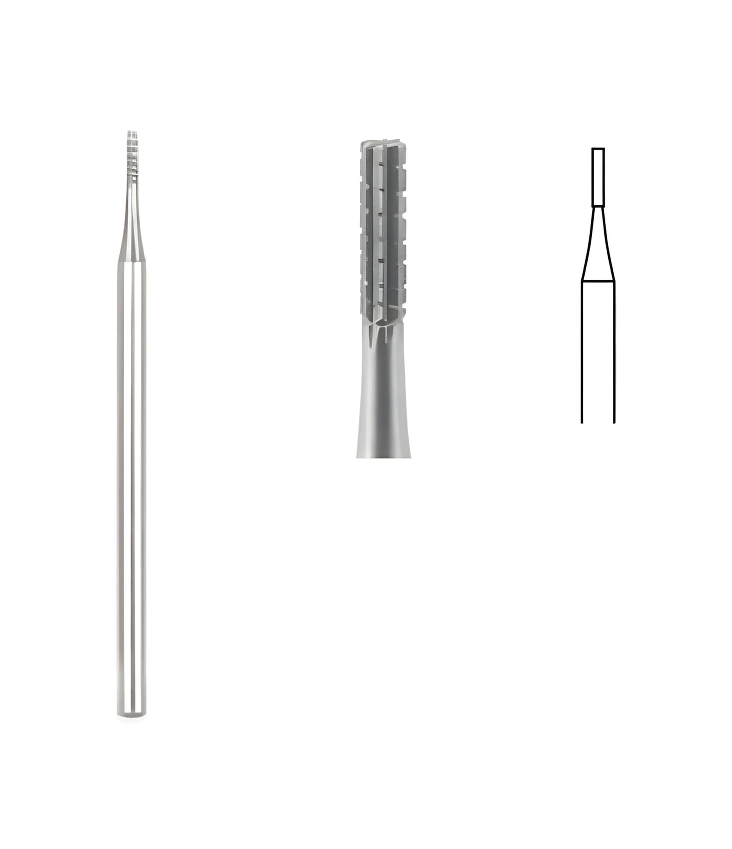 Flat Fissure Cross Cut Bur, 1.0mm Head, 10/box, for dental procedures