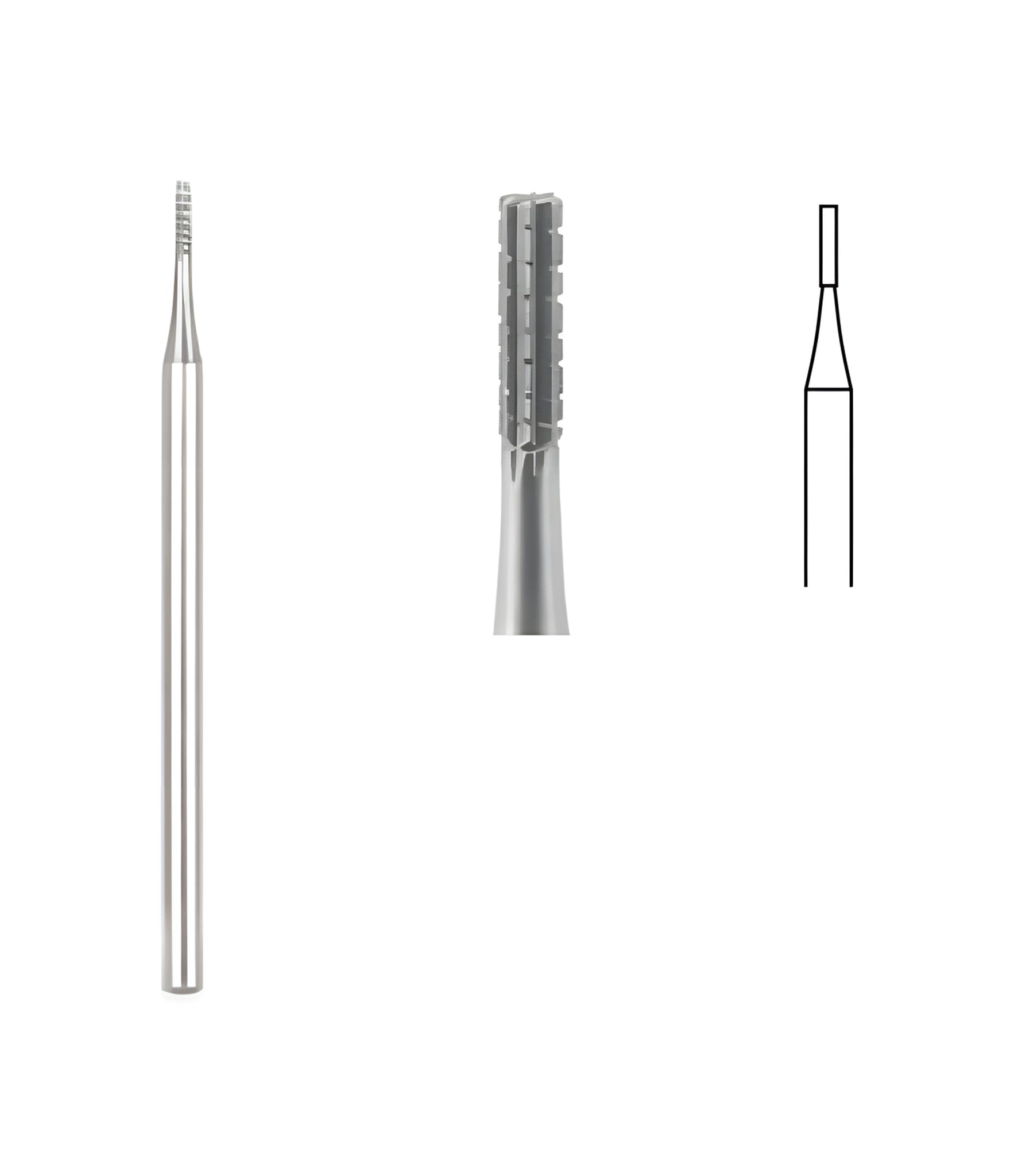 Flat Fissure Cross Cut Bur, 1.0mm Head, 10/box, for dental procedures