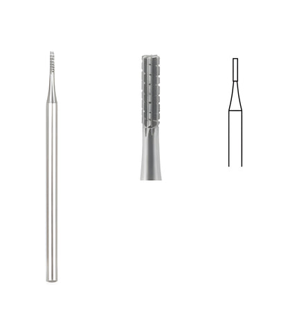 Flat Fissure Cross Cut Bur, 1.0mm Head, 10/box, for dental procedures