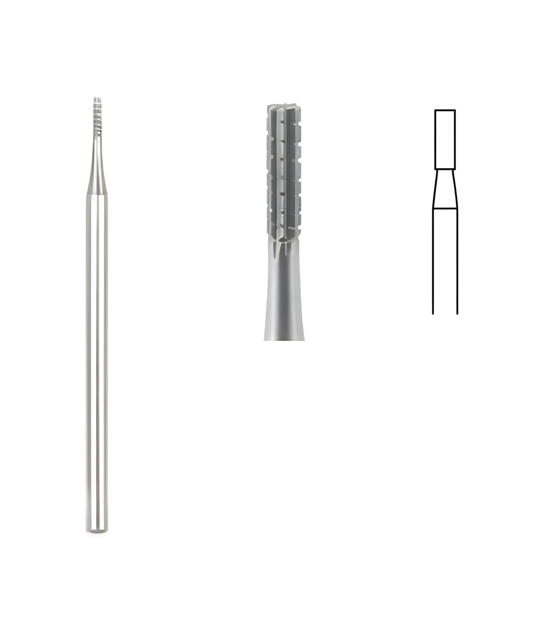 Flat Fissure Cross Cut Bur, 2.1mm Head, 10/box, for dental procedures