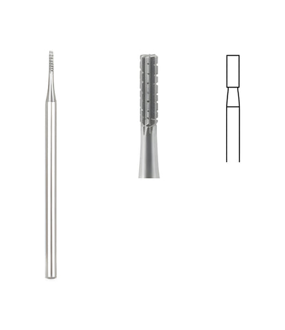 Flat Fissure Cross Cut Bur, 2.3mm Head, 10/box, for dental procedures