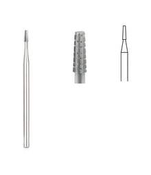 Tapered Fissure Cross Cut Bur, 1.2mm Head, 10/box, for dental procedures