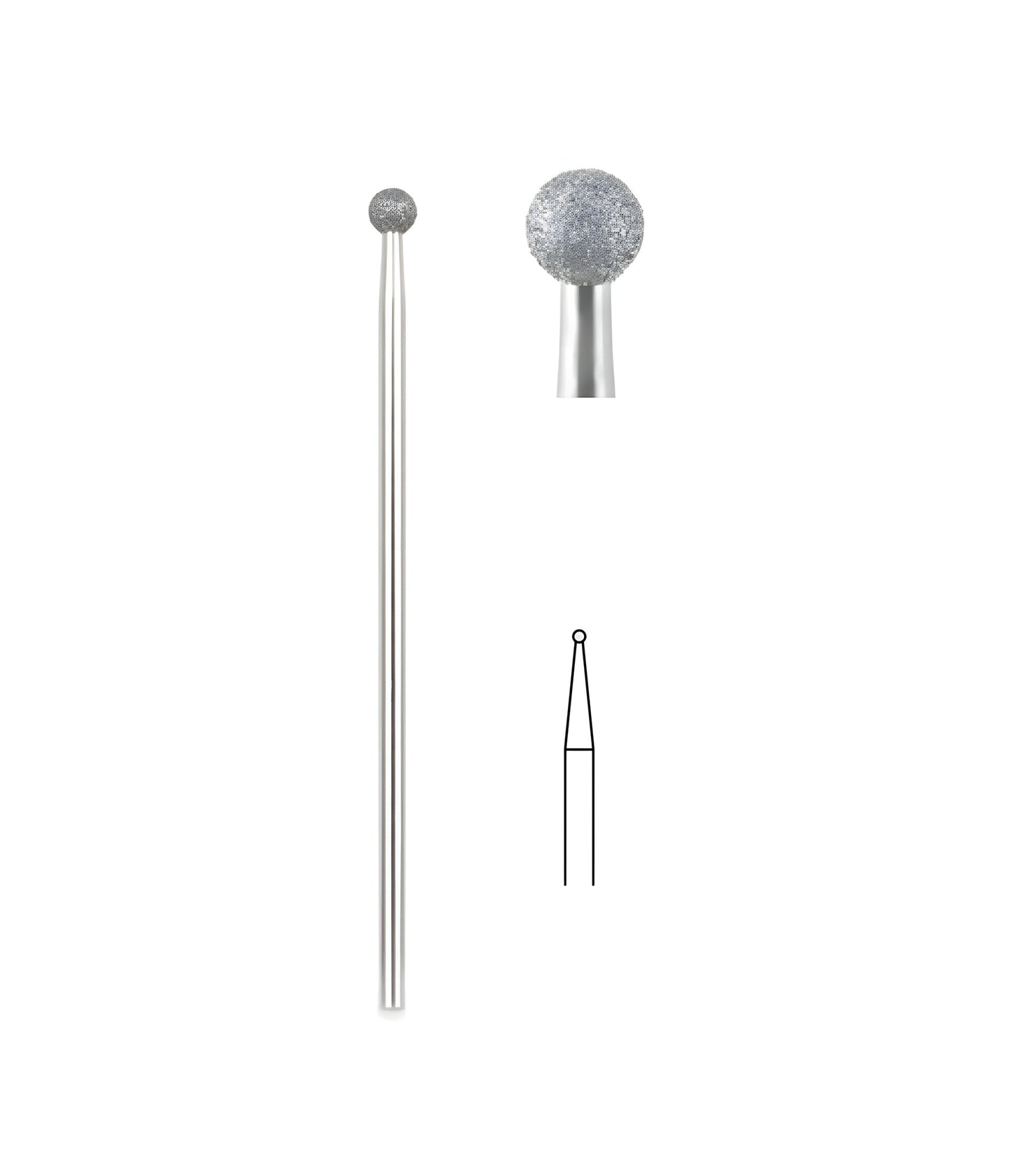 Diamond Bur, 1mm Head, 5/box, for dental procedures