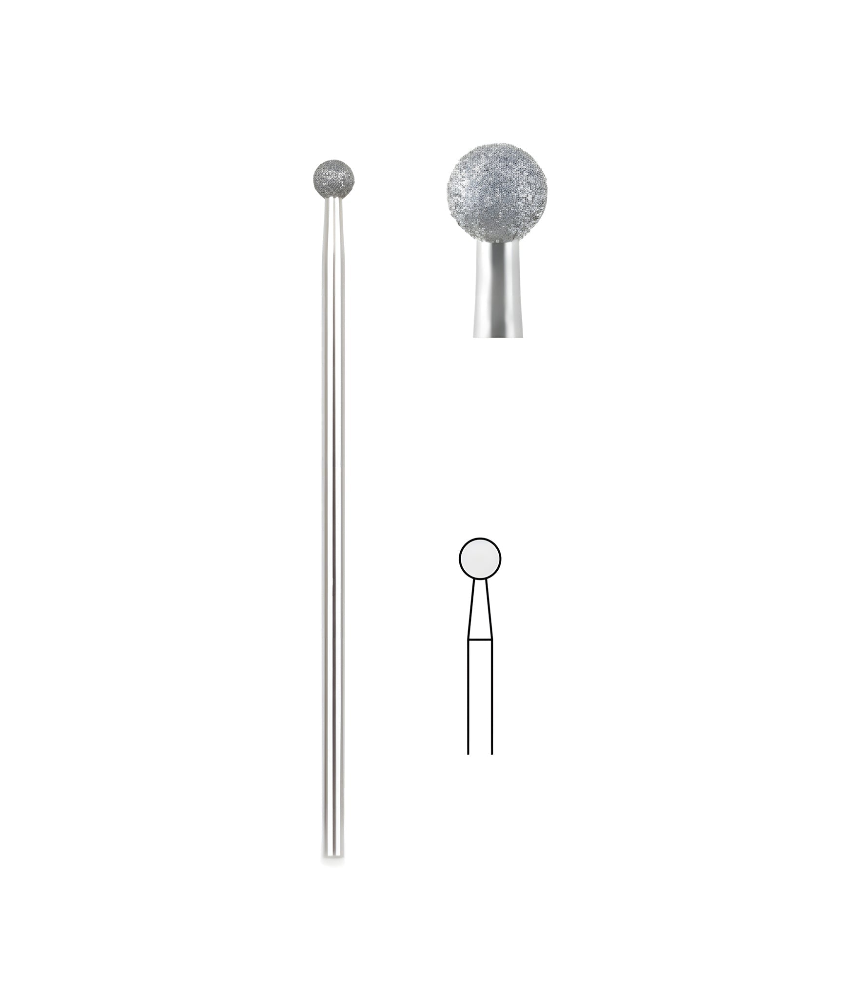 Diamond Bur, 4mm Head, 5/box, for dental procedures