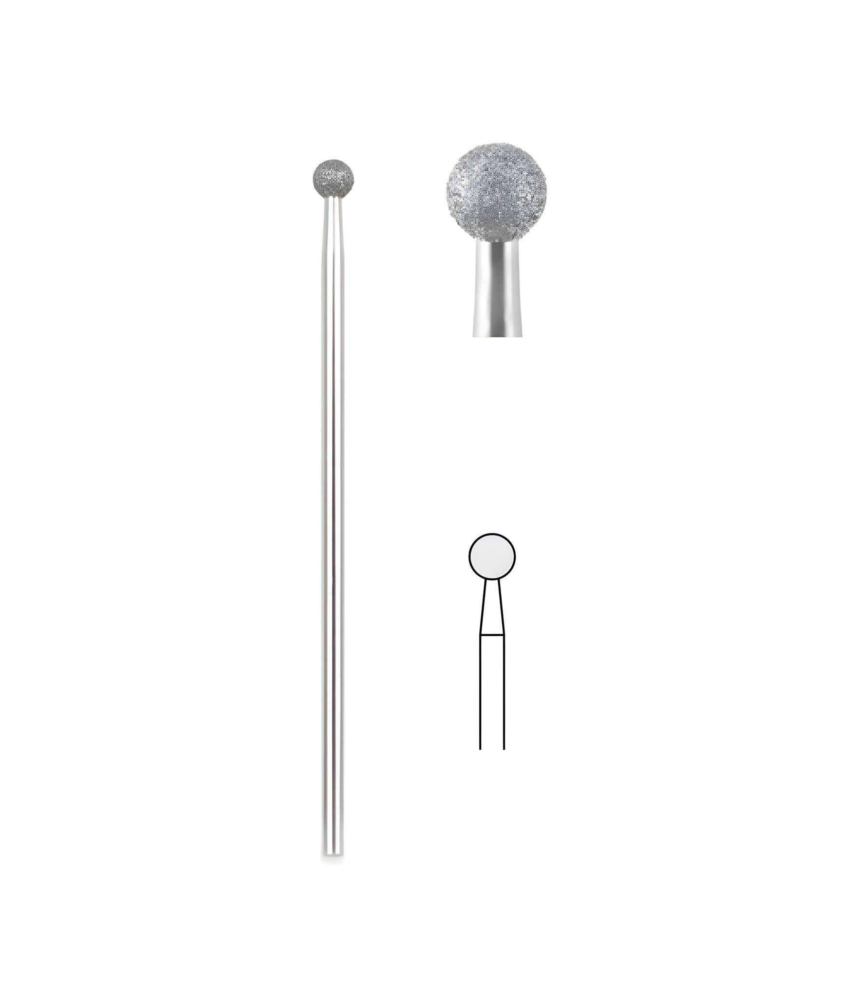 Diamond Bur, 4.5mm Head, 5/box, for dental procedures
