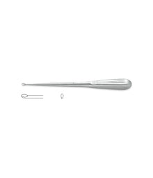 Bruns Curette, Straight, 23cm, Size 0, for medical procedures