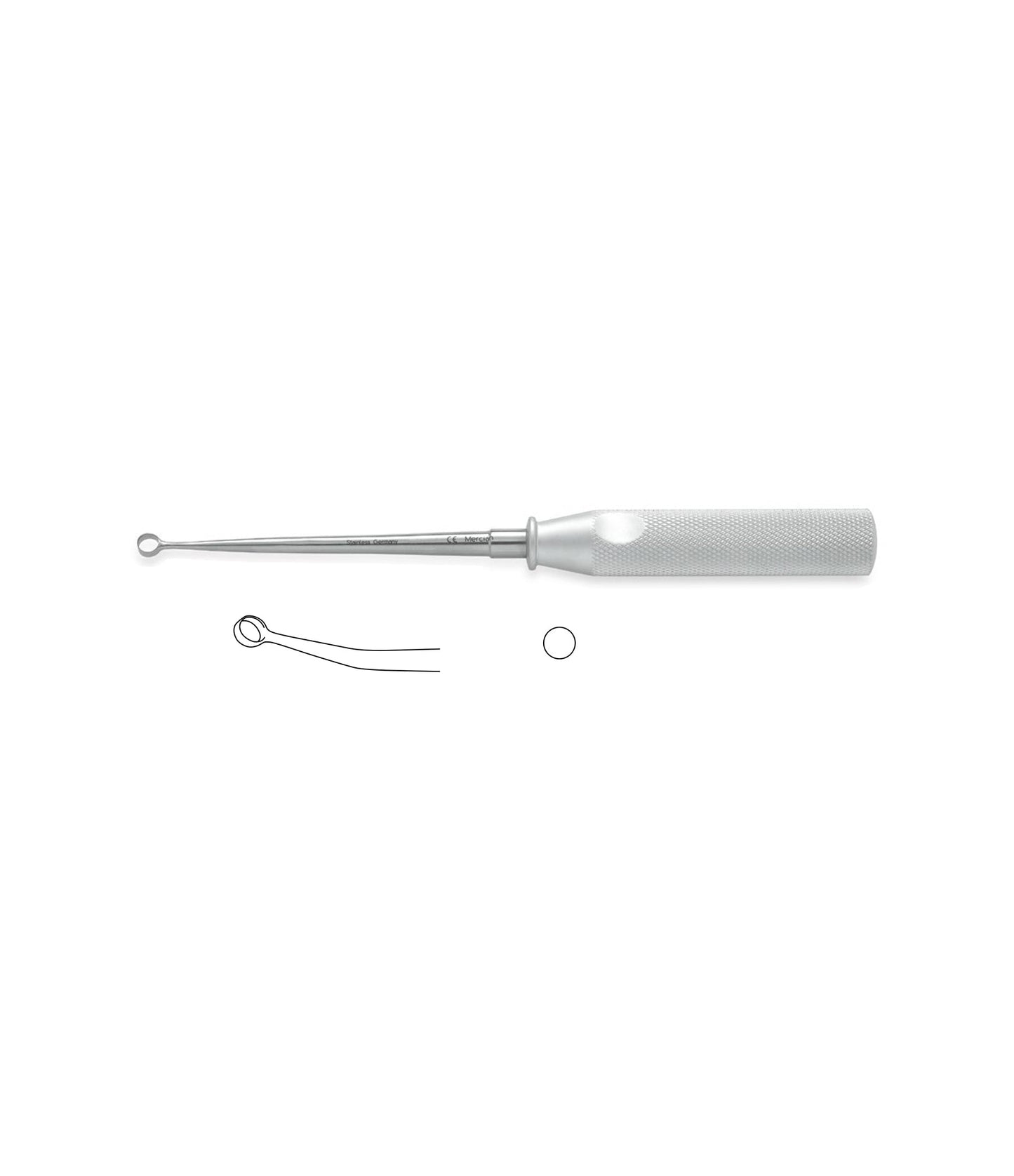 Cones Ring Curette, Angled, 6mm Ring, for medical procedures